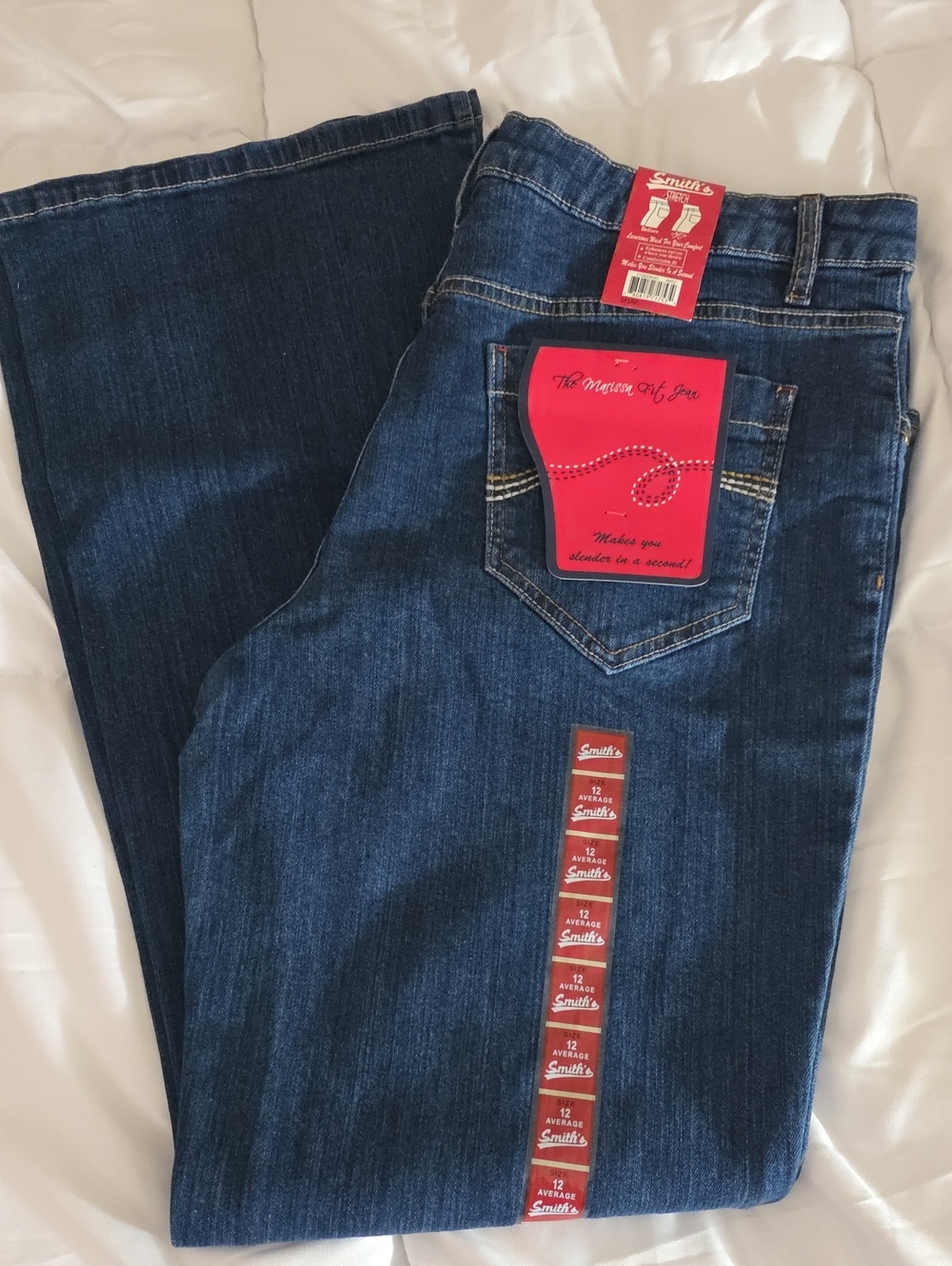 Smith's Women's Indigo "Marissa Fit" Slimming Boot-Cut Jeans Size 12